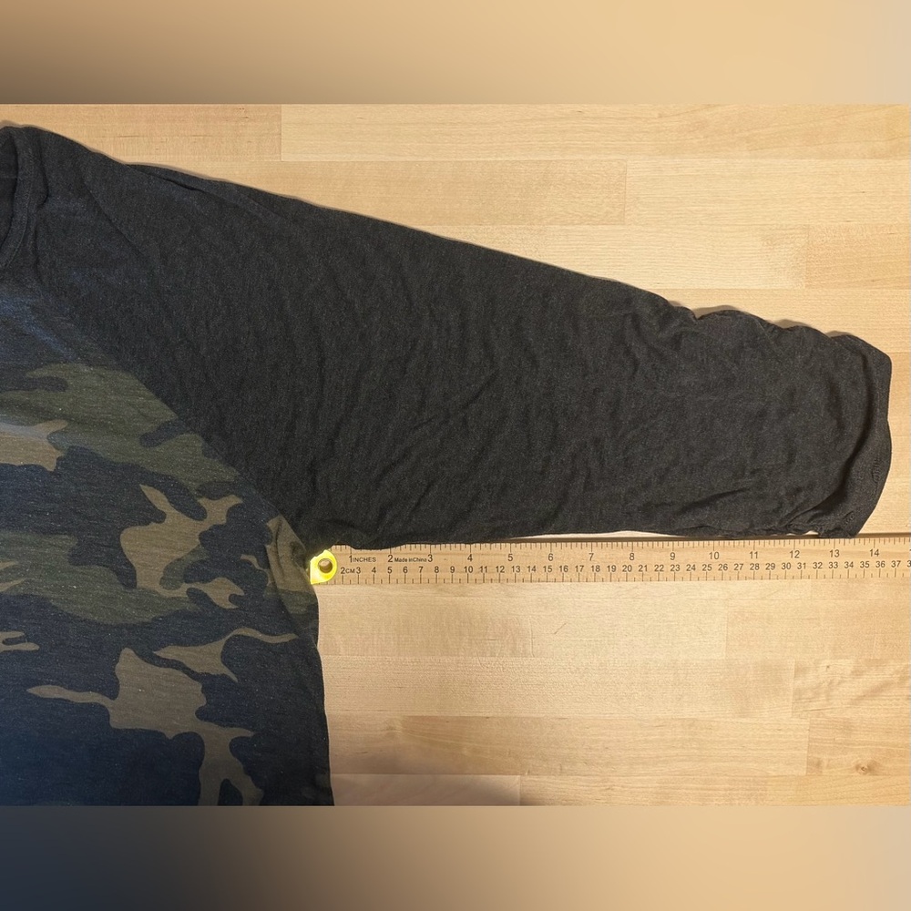 Est 1946 Women’s 3X, 22/24W Plus Camo Raglan 3/4 Rouched Sleeve Top Scoop Neck‎ - Picture 8 of 10